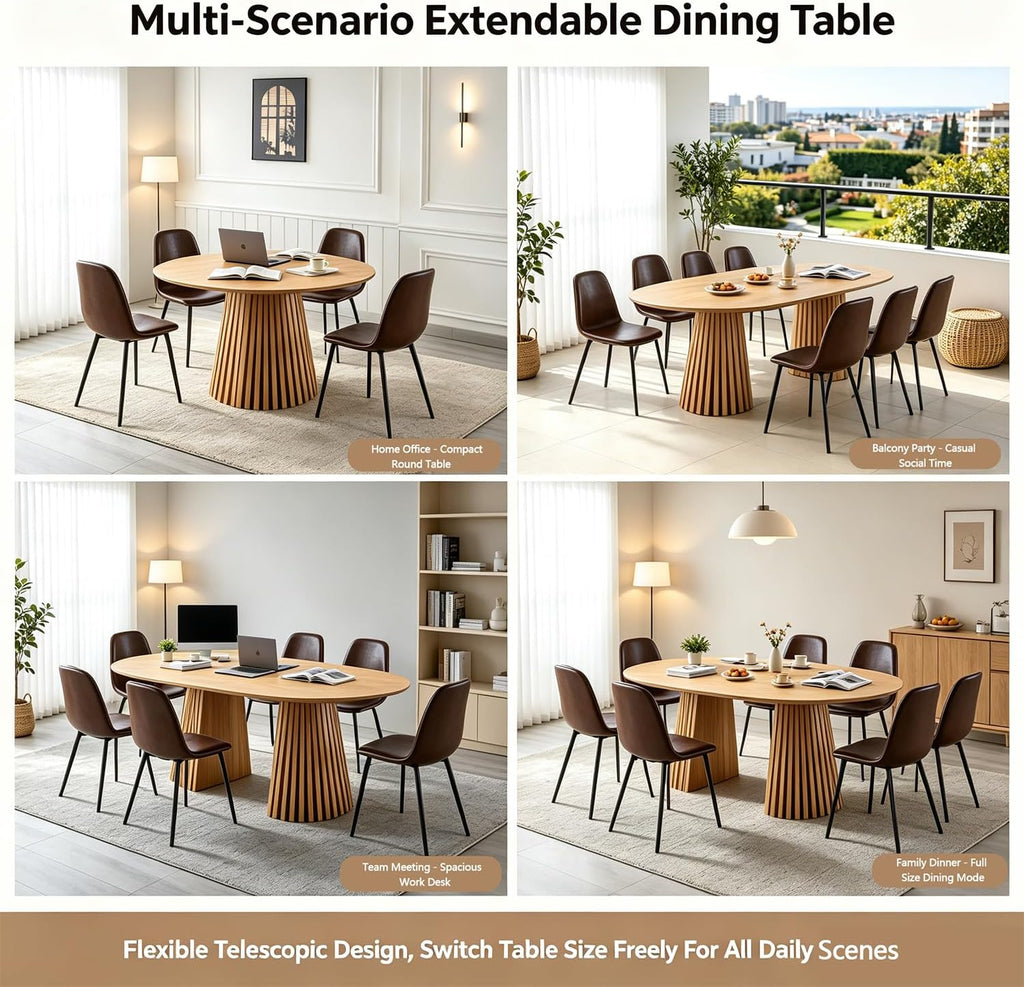 Extendable Wooden Dining Table with 4 Chairs for Small Space | extendable table，wooden dining table，dining table small space(black)