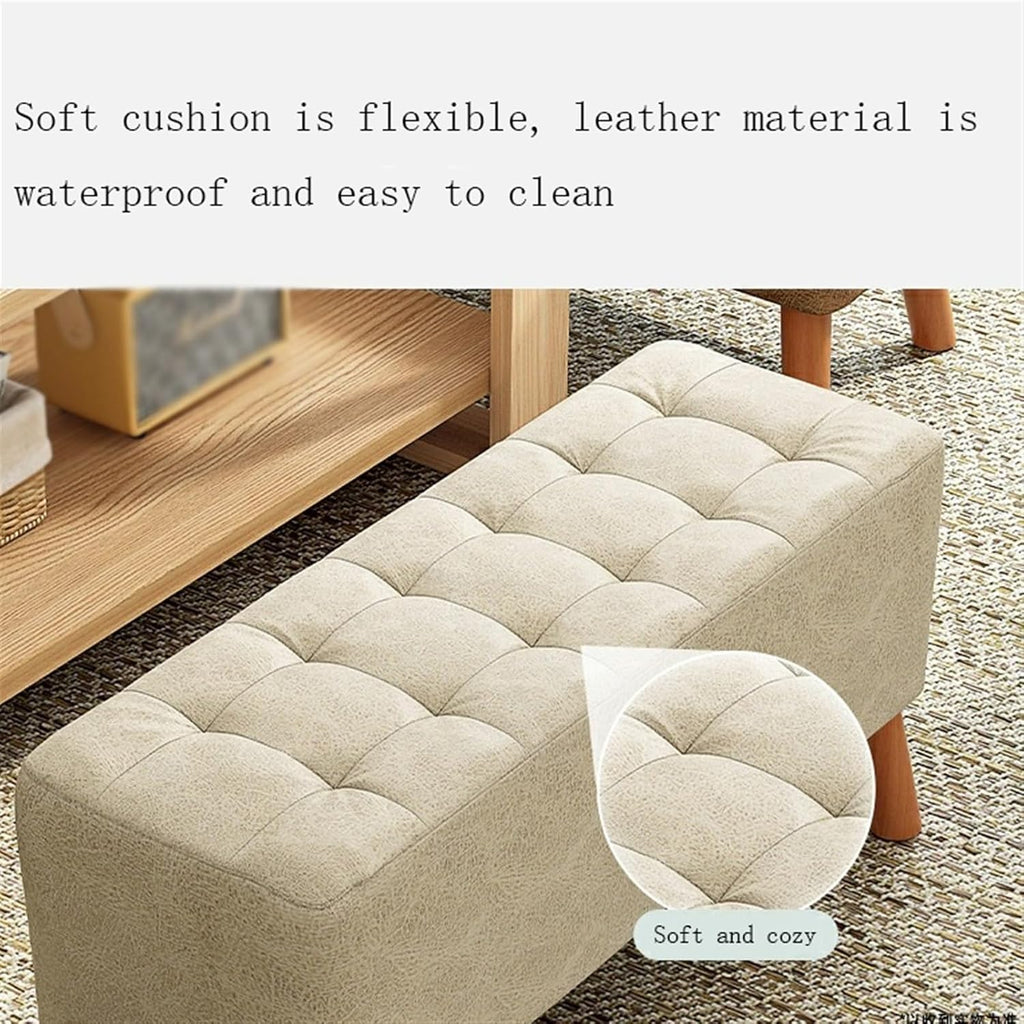 Modern Entry Door Shoe Bench Household Doorway Wearing Shoes Stool Long Clothing Fitting Room Sofa Bedside Entryway(Dark Green,80cm)