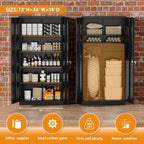 Greenvelly Steel SnapIt Storage Cabinet, 72" Locking Metal Garage Storage Cabinet with 4 Adjustable Shelves, 2 Doors and Lock for File, Office, Garage, Home (Black)