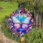 Butterfly Wind Spinner, 3D Hanging Stainless Steel Garden Spinner, Wind Spinner Hanging for Outdoor & Indoor Décor, Unique Gifts for Yard Garden Decoration or Patio Décor (Butterfly)