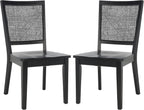 SAFAVIEH Home Collection Margo Coastal Black Dining Chair Set of 2