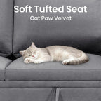 105" Modular Sectional Sleeper Sofa with Pull Out Bed, U Shaped Couch with Storage Chaise & Side Table, Waterproof Pet-Friendly Cat Paw Velvet for Living Room, Tool-Free Assembly(7 Seat Grey)