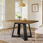 Tribesigns 47-Inch Dining Table for 4 People, Modern Kitchen Table with Wooden Legs, Dinner Table for Kitchen, Dining Room, Small Space, Black and Brown