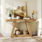 LITTLE TREE 55-Inch Sofa Table with Storage, Farmhouse Console Table for Home, Rectangular Wooden Entryway Furniture for Living Room, Bedroom, Office, Hallway, Oak
