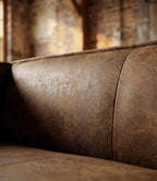 CHERS 83.3" Mid Century Modern Sofa, Luxury French Mixed Fabric Couch with Tight Back, Square Armrest Lounge Sofas for Living Room, Apartment, Bedroom, Office, Chestnut