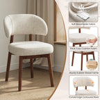 MALOL 47"-63" Extendable Round to Oval Dining Room Table Chairs Set for 4-8, Modern Wooden Kitchen Table and Chairs with Hidden Storage and Fluted Design for Dining Room/Small Space(Walnut and Beige)