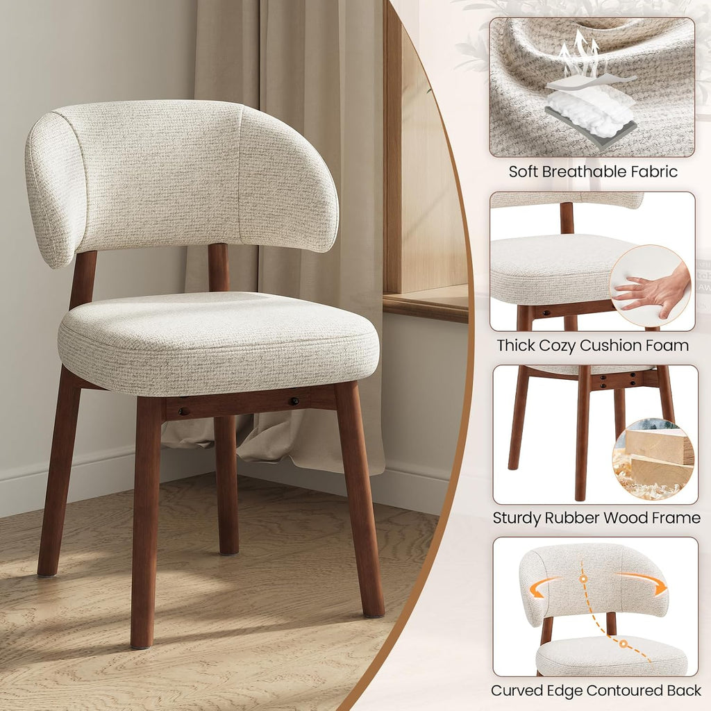 MALOL 47"-63" Extendable Round to Oval Dining Table Chairs Set for 4-8, Modern Wooden Kitchen Table and Chairs with Hidden Storage and Fluted Design for Dining Room/Small Space(Natural Wood and Brown)