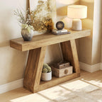 LITTLE TREE 55-Inch Sofa Table with Storage, Farmhouse Console Table for Home, Rectangular Wooden Entryway Furniture for Living Room, Bedroom, Office, Hallway, Oak