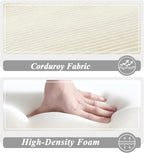 HRVEOCEI 67" Chaise Lounge Indoor, Oversized Chaise Lounge Chair with 3 Comfy Pillows for Living Room Bedroom, Wide Arms Corduroy Fabric High-Density Foam No Assembly Required (White)