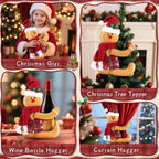 Gingerbread Tree Topper, Cute Plush Stuffed Gingerbread Hugger Decor GingerbreadS Christmas Decorations for Christmas Tree Curtain Wine Bottle Holiday Home Decor