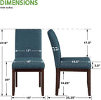 OSP Home Furnishings Dakota Upholstered Parsons Dining Chair with Espresso Finish Wood Legs, Azure Blue Fabric