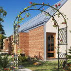 Metal Garden Arbor, Garden Arch Trellis for Climbing Plants, Decorative Archway Wedding Arch Frame for Patio, Backyard, Patio, Lawn, Pathway, Black