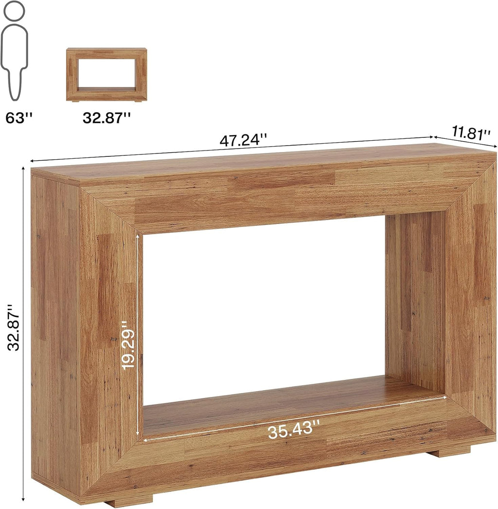 Tribesigns Farmhouse Console Table, 47 Inches Entryway Console Table with Storage, Industrial Hallway Accent Table for Living Room, Entrance