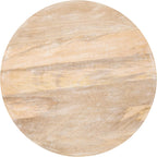Kate and Laurel Mariona Coastal Round Mango Wood Side Table, 16 x 16 x 24, Light Natural, Modern Circle End Table with Classic Curved Legs for Living Room Home Decor or Bedroom Nightstand Decor