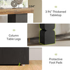 63-Inch Console Table, Heavy-Duty Look, Behind Couch Sofa Table, Color Blocking Design, Bold Structural Presence, Modern Entryway Furniture for Living Room, Hallway, Foyer, Brown + Black