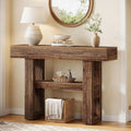 Tribesigns 41.34" Farmhouse Console Table, Sofa Table Behind The Couch | 2-Tier Narrow Entryway Furniture with Storage Shelves for Hallway Foyer Living Room, Easy Assembly, Rustic Brown
