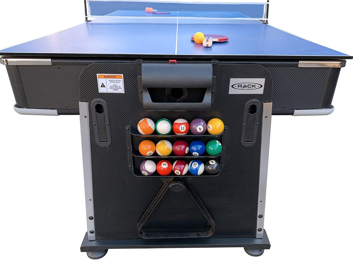 RACK Triad 7-Foot 3-in-1 Multi-Game Swivel Table - Billiards/Pool, Table Tennis & Air Hockey