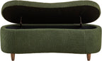 Bailey Boucle-Style Curved Storage Accent Bench