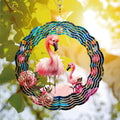 Mother Baby Flamingo Wind Spinner, Mother Baby Flamingo Wind Spinner Hanging for Yard and Garden, Unique Gift Wind Spinner, 3D Hanging Wind Spinner Outdoor