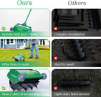 Manual Rolling Lawn Aerator, 32–55 lb Heavy-Duty Spike Roller for Garden & Yard
