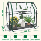 Gardzen Mini Greenhouse with Waterproof Base, Indoor/Outdoor Tabletop Greenhouse for Seed Starting, Plant Protection, Gardening & Winter Shelter, 36.2"(L) x18.9(W) x33.3(H)
