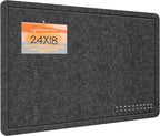 Bulletin Board, 24x18 inches Decorative Felt Pin Board, Cork Board Alternative for Wall, Foldable Photo Board Self-Adhesive Vision Board Mood Board with 20 Pushpins-Dark Gray