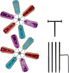 Alpine Corporation 86" Tall Outdoor Colorful Bejeweled Wind Spinner Stake Yard Decoration, Multicolor