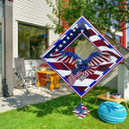 Eagle Wind Spinners for Yard and Garden,Wind Spinner Hanging,3D Metal Wind Catchers,12in American Flag Kinetic Spinner,Fourth of July Independence Day Party Decorations for Indoor Outdoor(Rhombus)