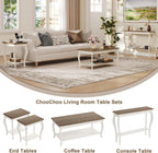 ChooChoo End Tables Living Room, Side Tables Living Room with Curved Legs and Storage Shelf, Small End Tables for Small Spaces, Soft White