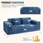 77'' Chenille Upholstered Modern Cloud Loveseat Sofa, No Assembly Required Deep Seat Couches Includes 2 pcs Pillows for Living Room, Bedroom, Apartment(Blue)