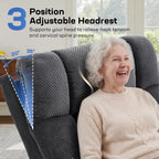 Tami Tami Dual Motor Power Lift Chair Recliner for Elderly with Massage and Heat, Infinite Position Electric Lift Recliner with Adjustable Headrest, USB (T6015 - Plush Fabric, Dark Gray, Medium)