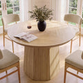 ModernMate 43 inch Round Dining Table for 4, Circle Kitchen Table with Wooden Pedestal Base, Modern Wood Dining Room Table, Dinner Table for Dining Room, Kitchen, Living Room