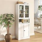 72" White Metal Kitchen Pantry Cabinet with Adjustable Shelves - Heavy Duty Stainless Steel Freestanding Storage for Kitchen, Pantry & Bathroom