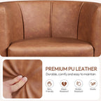 Yaheetech Barrel Accent Chairs Set of 2, Modern Armchairs, Brown