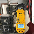 UEi DL389B Digital True RMS Clamp Meter, HVAC 4000 Counts Auto Ranging Voltmeter, Measures AC & DC Volts AC Amps AC/DC Microamps Temperature Frequency Resistance Capacitance Duty Cycle NCV Diode Test