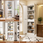 Unikito 71" Tall Kitchen Pantry Storage Cabinet with Farmhouse Barn Doors | Storage Drawer, Adjustable Shelves, Wooden Freestanding Cupboard, Versatile for Kitchen, Dining Room, Bathroom, Utility Room