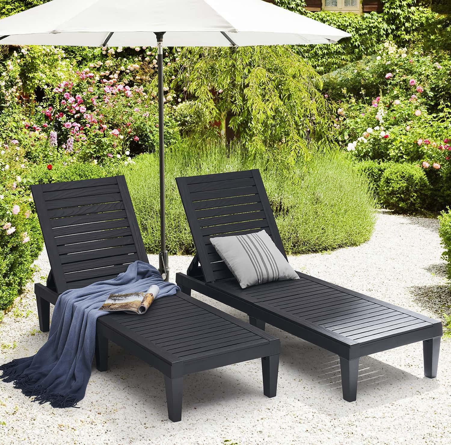 Nestl Lounge Chair Outdoor, Tanning Chair, Chaise Lounge Outdoor Set of 2