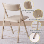 Padded Folding Chairs 2 Pack, 450LBS Heavy Duty Folding Dining Chair, Wood | Waterproof Leather, Triple Anti-Rust Coating, 1.37" Folded, Foldable Chairs for Dining Room, Kitchen, Home, Events, Apartment