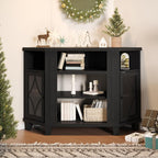RoyalCraft Corner TV Stand for TVs up to 55 Inch: Corner Tall Entertainment Center with Storage, Modern Wood Media Console Cabinet for Living Room, Bedroom, Satin Black