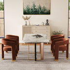 Hyfirm Barrel Dining Chairs Set of 4, Velvet Upholstered Armchairs with Open-Back, Solid Wood Frame, Gold Metal-Trimmed Legs, Pre-Assembled Side Chairs for Kitchen/Dining Room/Living Room, Orange