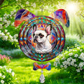 French Bulldog Dog Ears Wind Spinner, French Bulldog Wind Spinner Hanging for Yard and Garden