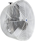 Schaefer VK24 Versa-Kool Deep Guard Greenhouse Air Circulation Fan - 24”HAF Wall Mount Fan w/T-shape Mount - Made in USA - 1/2 HP, 7860CFM - White