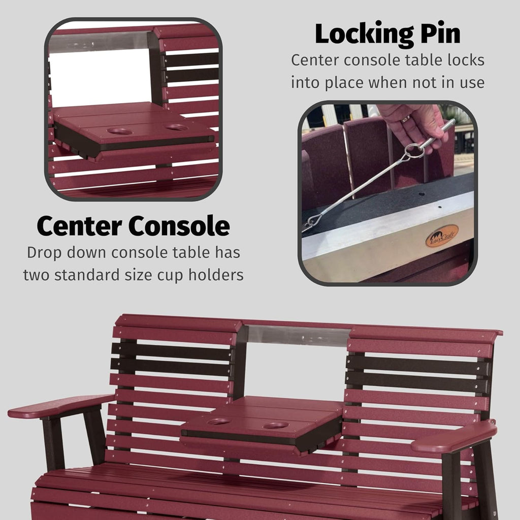 LuxCraft Plain Glider - 5' - Available in 14 Colors (Weatherwood on Black)