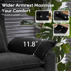 URRED Oversized Modular Sectional Sofa，Solid Black：157" U Shaped | Modern Comfy Cloud Couch with Movable Ottoman and Pillow, Deep Seat Couches for Living Room, Bedroom or Apartment