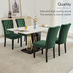 adochr Velvet Dining Chairs Set of 4, Parsons Kitchen Chair, Green | Wooden Legs & Nailed Trim, Upholstered Dining Room Chairs 350 LBS Capacity