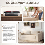 GRUSIGN 71" Loveseat Couch,Chenille Pullout Futon Couch,4 in 1 Folding 3 Seater Sofa Bed for Living Room, Cloud Couch with Storage Pocket & 2 Pillows,Beige