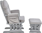 GOWE Mason Glider and Ottoman Gray Wood and Light Gray Fabric