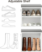 HOOBRO Shoe Storage Bench with Cushion, Entryway Bench with Coat Rack Set, Small Shoe Storage Organizer with Adjustable Shelf, for Narrow Hallway Foyer, Bedroom, White and Gray WG28HX01
