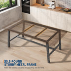 GarveeHome Industrial Dining Table for 6-8, 70.87" Heavy Duty Rectangular Kitchen Table with 2"×2" Metal Legs & Wood Top, Large Dining Table for Home Office, Dining (Brown, 71" Non-Extendable)