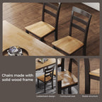 Signature Design by Ashley Gesthaven 6-Piece Dining Table Set with Bench | Two-tone casual style, Durable mango veneer top, Includes 4 ladderback chairs & 1 space-saving under-table bench